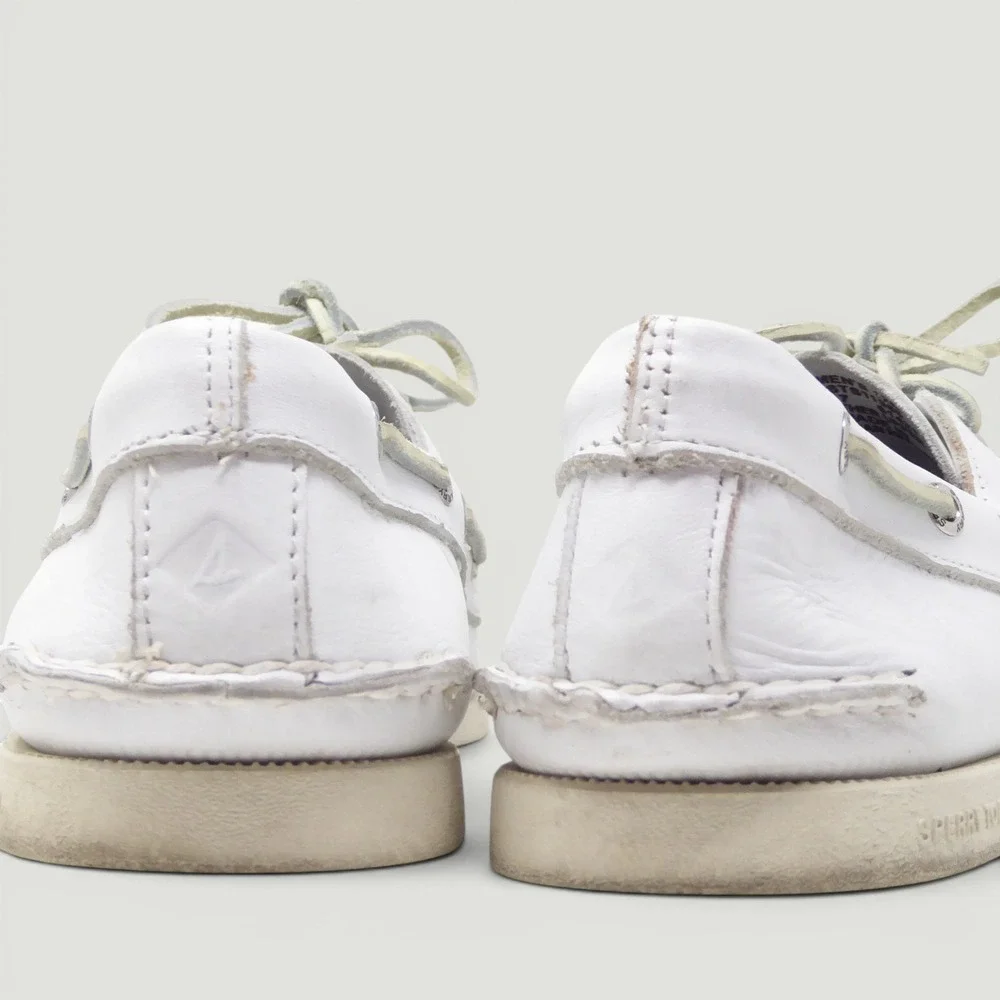 Sperry Mens Authentic Original Boat Shoes White Leather STS11986 Size 12